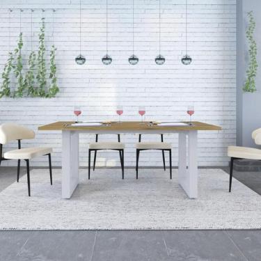 Imagem de Mesa de Jantar Bronx R 180cm Est.Branca - Metalig