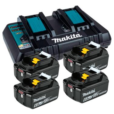 Imagem de Kit Carregador DC18RD 220V com 4 Baterias BL1860B Makita