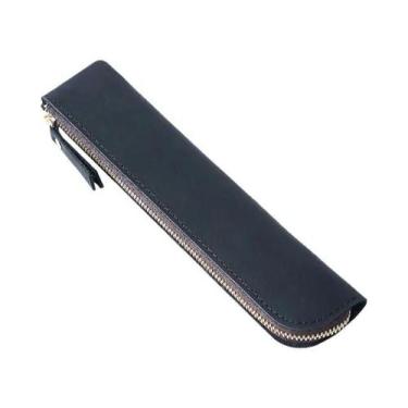 Imagem de Estojo De Couro Genuíno Retrô Para Lápis, Bolsa Portátil Para Canetas,