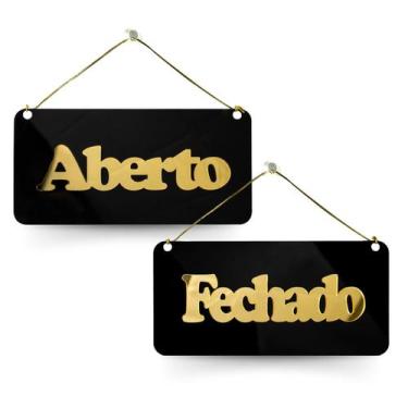Imagem de Placa Acrílica Frente Verso Aberto Fechado Ventosa Preto - Arte Seduçã
