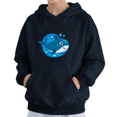 Imagem de Moletom Infantil Canguru Menino Estampa Shark Blue - Samcro, 6, Marinh