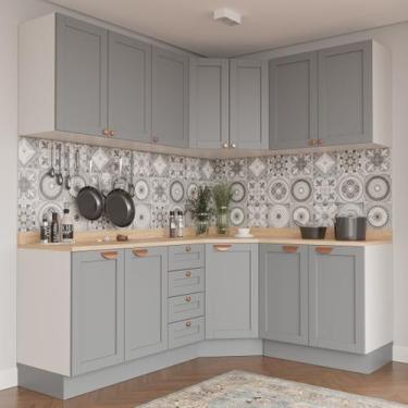 Imagem de Cozinha Modulada 6 Peças com Tampo 3 Aéreos e 3 Balcões Arizona CabeCa