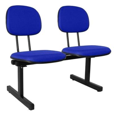 Imagem de Cadeira longarina 2 lugares sala de espera recepção corano azul