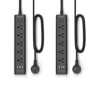 Imagem de Protetor de sobretensão Power Strip IECOPOWER de 10 pés com 5 tomadas,