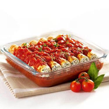 Imagem de Conjunto de Assadeiras Vidro Nadir Marinex 3 Peças com Tampa Plástica para Forno e Micro-ondas Transparente Marinex