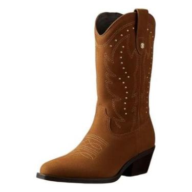Imagem de Bota Feminino Country Camurca Salto Baixo Couro Bottero-Feminino