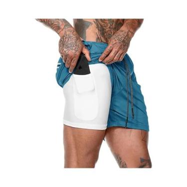 Imagem de Shorts Masculinos 2 Em 1 De Secagem Rápida Para Corrida 2024 Novos Sho