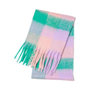 Imagem de Cachecol De Luxo Feminino Em Cashmere, Pashmina Grossa E Quente, Lenço