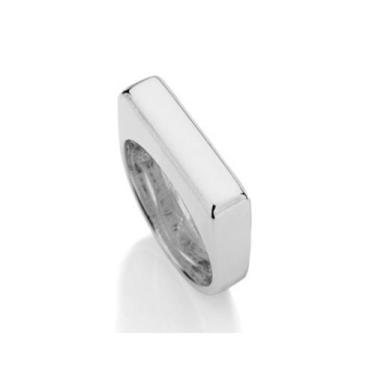 Imagem de Anel liso com parte superior retangular 110563 - Rommanel, Branco, 18