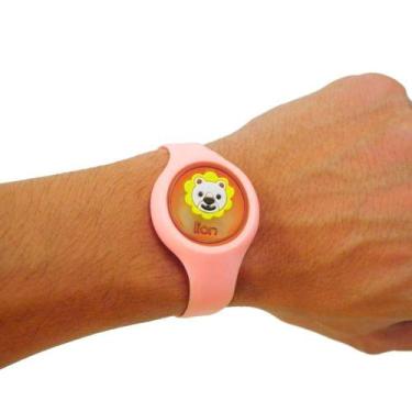 Imagem de Pulseira Relogio Infantil Anti Mosquito Repelente Figurinhas Rosa - GR