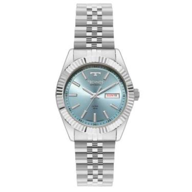 Imagem de Relogio technos automatico azul aço prata 8205pt/1a cor:prata, PRATA