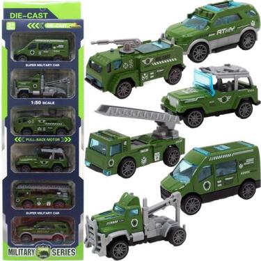 Imagem de Kit 6 Carrinhos De Brinquedo Exército Miniatura Colecionável - Gici Im