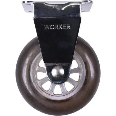 Imagem de Rodízio de Gel 440361 Fixo para Movimentação de Carga com Roda em Gel 75MM Transparente Worker