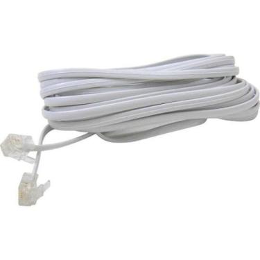 Imagem de Cabo Extensor Para Telefone RJ11 4 Vias 2M Branco Storm - PCT / 10
