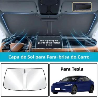 Imagem de Protetor Solar Frontal para Carros Tesla Model 3/Y/S, Isolamento Térmi