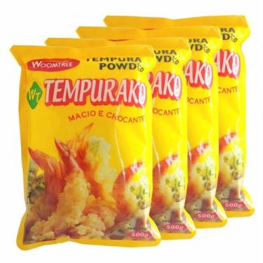 Imagem de Kit Com 4 pacotes de Farinha Pronta Para Tempurá Tempura Ko 500g Woomt