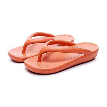 Imagem de Chinelos chinelos, sandálias de praia masculinas e femininas de verão, sapatos de casal abertos e antiderrapantes-laranja_XXL (43/44)