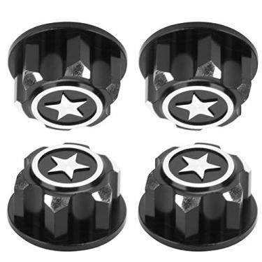 Imagem de Tampa do cubo da roda do carro RC, tampa do cubo da roda tampa do cubo da roda RC, acessórios RC tampa do cubo da roda acessório 4 peças para carro 1/10 RC(Preto)