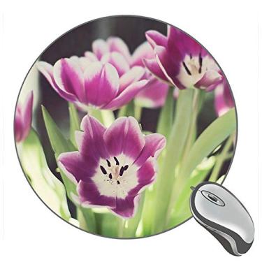 Imagem de Mouse pad Tulip Petals Macro redondo, mouse pads personalizados