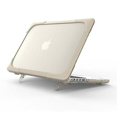 Imagem de Capa de suporte para MacBook Air de 11 polegadas, Capa de plástico rígido emborrachado 2 em 1 à prova de choque Capa protetora fosca transparente para laptop MacBook Air de 11,6 polegadas (modelos: A1370 A1465), Caqui, (A1502,A1425) Old MacBook Pro 13" Retina