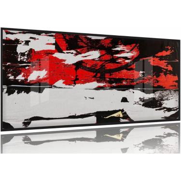 Imagem de Quadro Decorativo Abstrato Arte Moderna 130x60 Moldura Preta 2x2