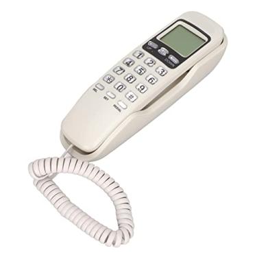 Imagem de Telefone com fio montado na parede, visor LCD compacto com função de flash de rediscagem com botões grandes, telefone fixo de mesa para escritório doméstico do hotel(Branco)