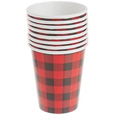 Imagem de Copos de festa xadrez Buffalo Lenhador de 265 g, 8 unidades