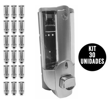 Imagem de Dispenser Kit 30 Unidades Shampoo Alcool Gel Sabonete Casa Hotel Pousada Restaurante