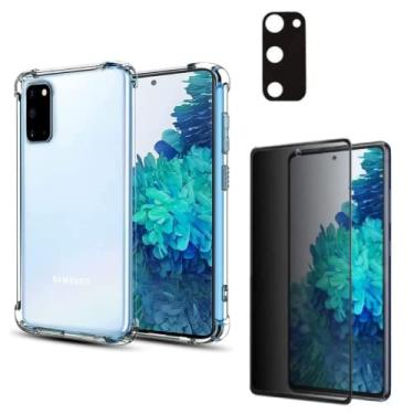 Imagem de Capa Capinha Anti Impacto + Película Privacidade de Vidro Temperado 3D + Película de Câmera Para Samsung Galaxy S20 FE - (Hard Glass Store)
