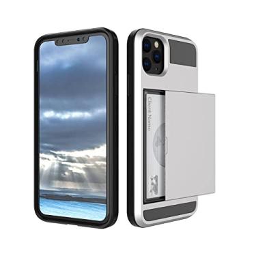 Imagem de Capa de telefone com slot para cartão de crédito slide carteira para iphone 14 13 12 11pro max xr xs max x 8 7 plus borda tpu armadura capa traseira à prova de choque, t14, para iphone 11