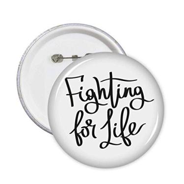 Imagem de Fighting for Life Citação Art Déco Presente Moderno Broche Emblema Botão Decoração 5 peças