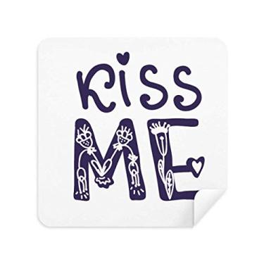 Imagem de DIYthinker Kiss Me Cute Quote Handwrite Style Pano de limpeza de tela tecido de camurça 2 peças