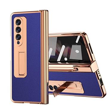 Imagem de Capa dobrável de revestimento de luxo anti-detonação para Samsung Galaxy Z Fold 4 3 Fold4 Fold3 Fold2 Fold 2 5G Filme protetor de vidro, azul, PARA Galaxy Z Fold 4