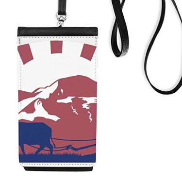 Imagem de Bolsa carteira para celular com tema de cultura alfandegária tailandesa para pendurar no Reino da Tailândia, bolso preto