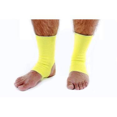 Imagem de Protetor de Tornozelo Tornozeleira Elastica - Amarelo Fluor - P - Par