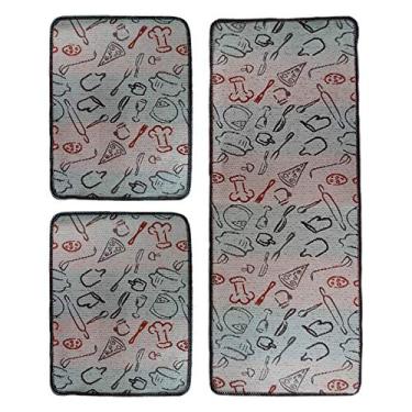 Imagem de Jogo de Tapete Cozinha 3 Peças Pratik Pizza Oasis