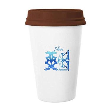 Imagem de Aquarius Libra Par Constelação Caneca de Café Copo de Cerâmica Copo de Cerâmica