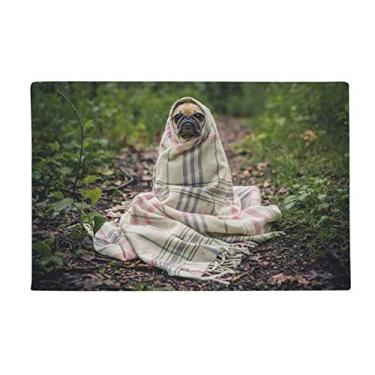 Imagem de DIYthinker Tapete para fotografia de animais de estimação Bulldog Tapete antiderrapante para porta de banheiro