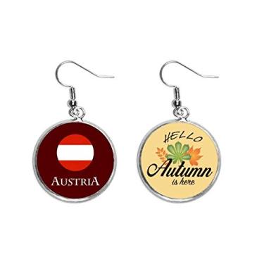 Imagem de Brinco de folha de outono com bandeira austríaca europeia de Viena