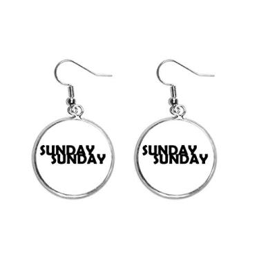 Imagem de Brincos femininos elegantes com pingente de orelha de domingo de prata