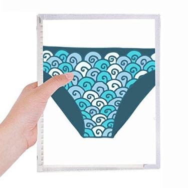 Imagem de Calção de banho azul com estampa de ilustração Caderno de folhas soltas diário recarregável artigos de papelaria