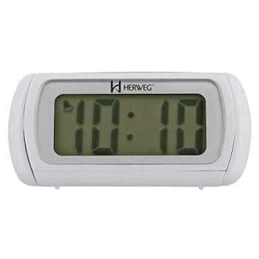 Imagem de Despertador Digital Branco Luz Noturna Herweg Moderno 2916-21