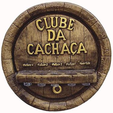 Imagem de Pingometro Placa Tampa de Barril Rústica Clube da Cachaça - 5 Copos