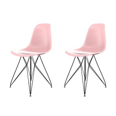 Imagem de Conjunto com 2 Cadeiras Eames Eiffel Rosa e Preto