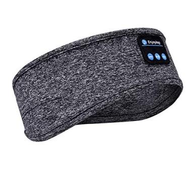 Imagem de Fones de Ouvido Bluetooth com Alto-Falantes Embutidos, Faixa Esportiva para Correr e Ioga (Cinza)