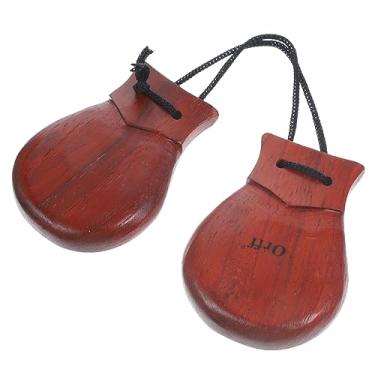 Imagem de Vaguelly Castanholas portáteis instrumento de percussão castanhas espanholas de madeira para adultos castanhas de madeira a granel de madeira instrumentos de percussão para adultos Espanha pera