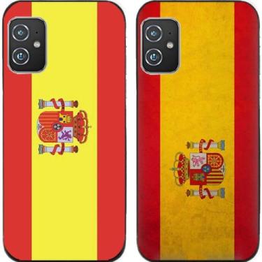 Imagem de 2 peças retrô bandeira da Espanha TPU gel silicone capa de telefone traseira para Asus Zenfone 8/9/10 (Asus Zenfone 8)