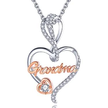 Imagem de BFF&UNICORN Melhores presentes para mulheres, colar de prata esterlina para mãe, avó, aniversário, dia das mães, dia dos namorados, presentes para mãe, avó, esposa, de filha e filho, Banhado a ouro,