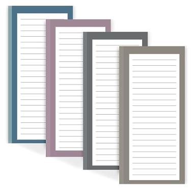 Imagem de Utron 4 Pack Magnetic Notepads for Refrigerator, 50 Pages/Book Grocery List Magnet Pad for Fridge, Design Magnetic Grocery List Pad for Fridge, Grocery List Notepad, To-Do Memos, List