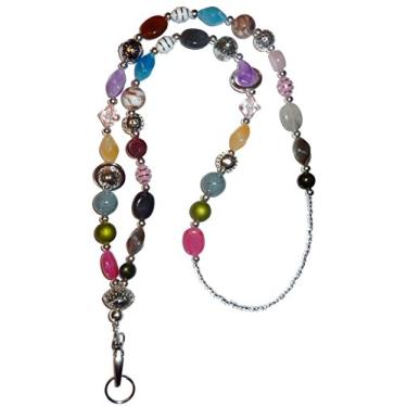 Imagem de Hidden Hollow Beads Cordão feminino grosso com fecho de fenda, 86 cm, feito nos EUA, porta-crachá de identidade, professor, enfermeira, chaveiros, cruzeiro (multi - não separável (mais forte))